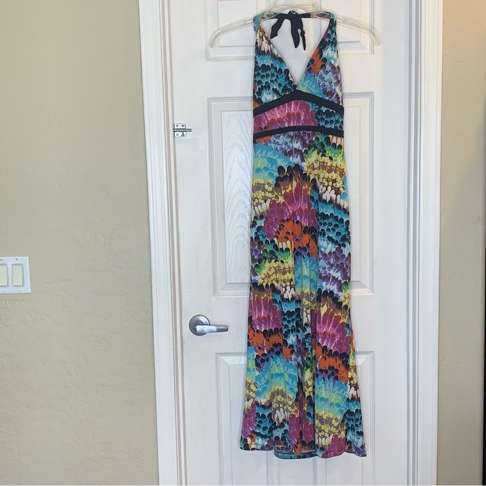 Catch My I Colorful Halter Maxi Dress Size Medium
